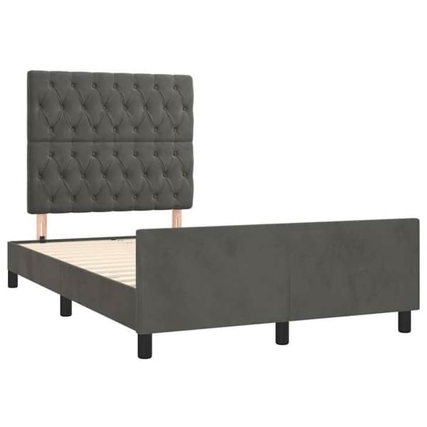 Maison Exclusive - Sängram utan madrass mörkgrå 120x190 cm sammet