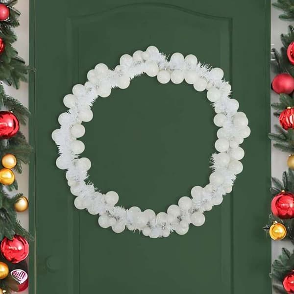 Maison Exclusive - LED Julebold Guirlande Hvid 186 cm Polystyren Vit