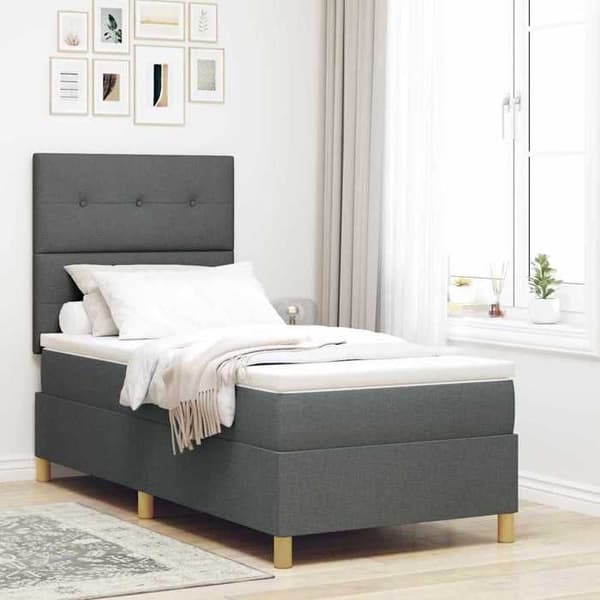 Maison Exclusive - LED-jousipatja Tummanharmaa 100 x 200 cm kangas Mörkgrå