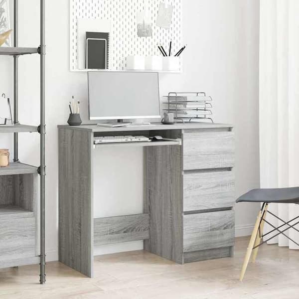 Maison Exclusive - Bureau Sonoma grå 90x45x76 cm Ingeniørtræ