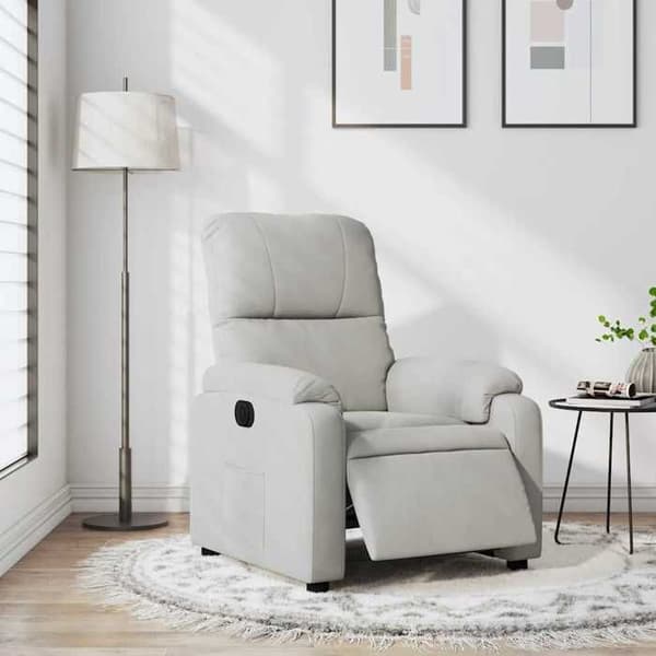 Maison Exclusive - Elektrisk lænestol i lysegrå mikrofiber