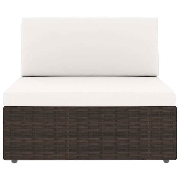 Maison Exclusive - Sektionell soffa 2 platser Flätad resin Brun