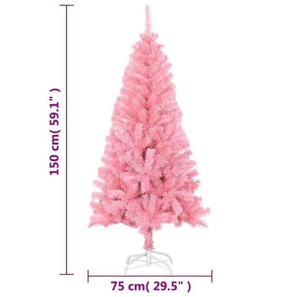 Kunstig juletræ - EKSKLUSIV HUS - 150 cm - Rosa - PVC - Stålfødder Ros