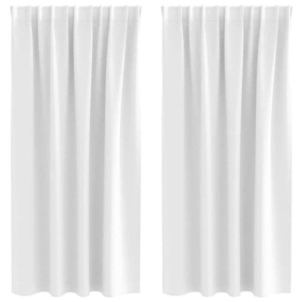 Mørklægningsgardin - EKSKLUSIV HUS - 2 dele (med ringe) - Lys hvid - Polyester - Mørklægning 80–90% Kritvit