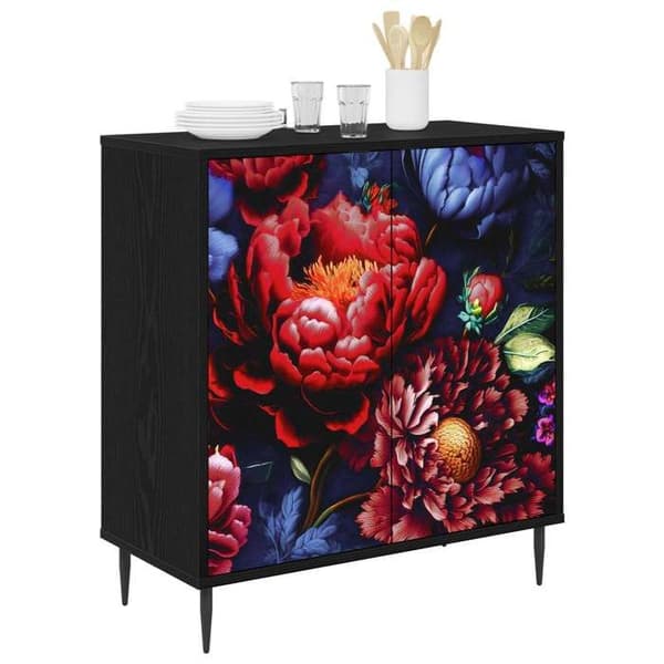 Maison Exclusive - Buffet KIEL Sort eg 69 x 33 x 76 cm Ingeniørtræ
