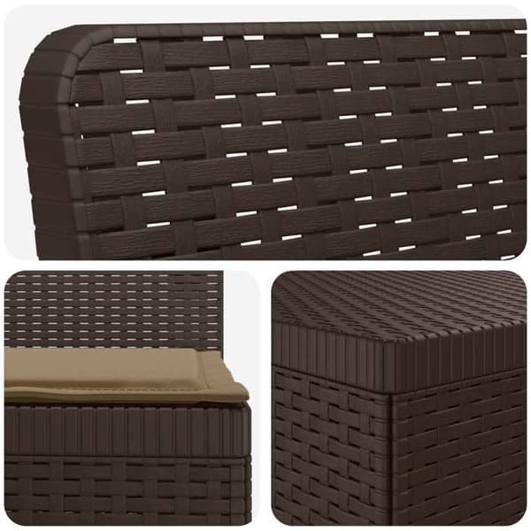 Maison Exclusive - Trädgårdsoffa 7 Platser med Kuddar Rattlook PP Brun