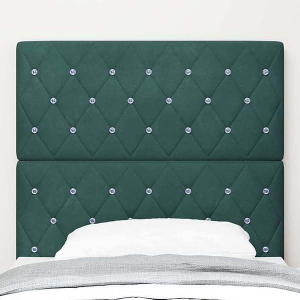 Maison Exclusive - LED-hovedgærde med mørkegrønne LED-strips 100 cm Velour