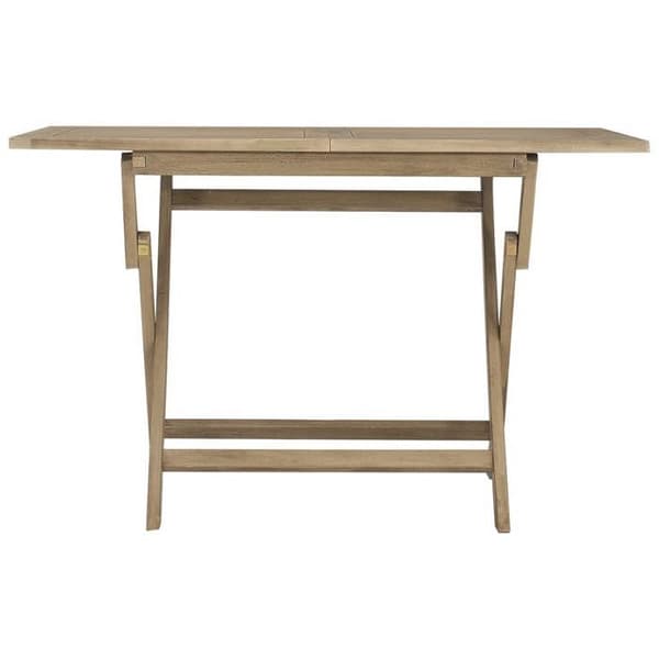 Havemøbel - EKSKLUSIVT HUS - Sammenklappelig - Massivt teaktræ - Grå 120x70x75 cm - Hul til parasol grå