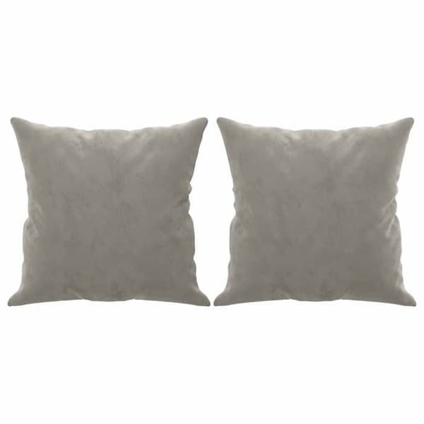 Maison Exclusive - Dekorativa kuddar set om 2 Ljusgrå 40x40 cm Sammet