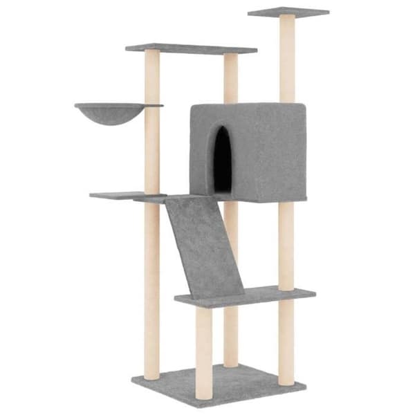 Maison Exclusive - Kattekradsetræ med sisal kløer i lys grå 143 cm ljusgrått