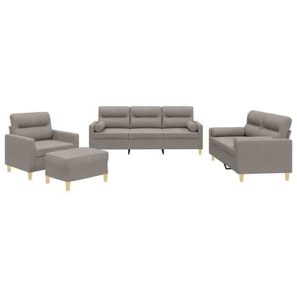 Maison Exclusive - Sæt af 4 sofaer med taupe stofpuder
