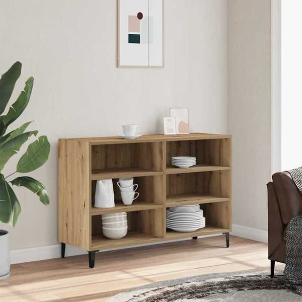 Maison Exclusive - Buffet i egetræ, håndlavet 103,5x35x70 cm i ingeniørtræ