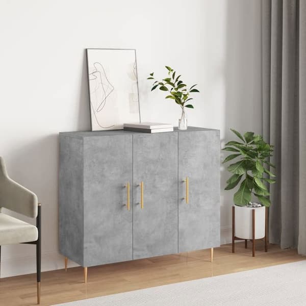 Maison Exclusive - Betonggrå buffé 90x34x80 cm ingenjörsträ