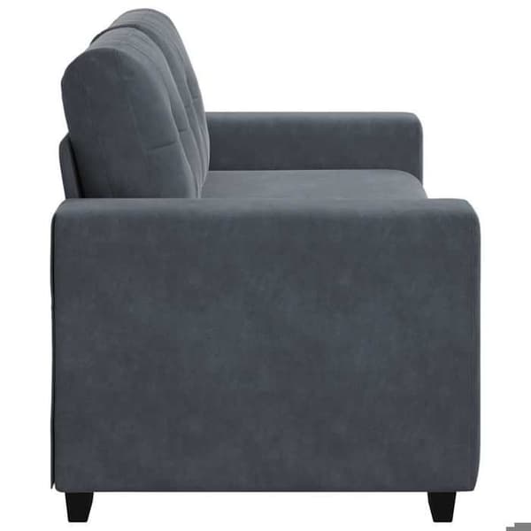 Sofa - EKSKLUSIV HUS - Sofa - Mørkegrå - Velour - 2 pladser (180x77x82 cm) mörkgrå