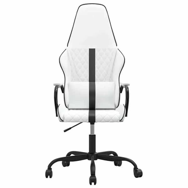 Spilstol - EKSKLUSIV HUS - Standardmodel - Hvid og sort - Kunstlæder - Højdejusterbar Hvid og sort