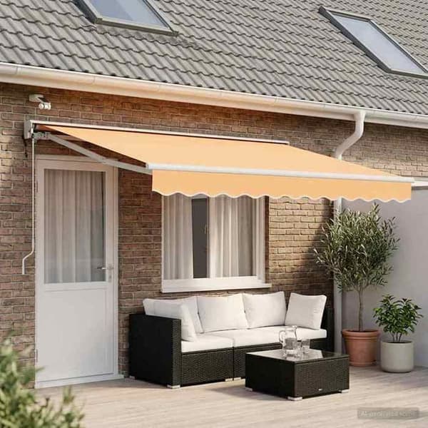Maison Exclusive - Elektrisk utdragbar markis Sand 5 × 3,5 m