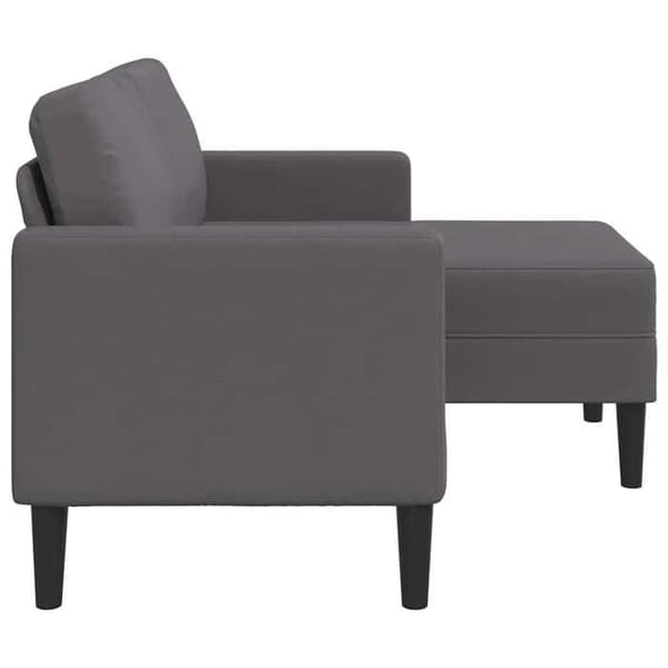 Maison Exclusive - 2-sits soffa med L-formad divan i grått 125 cm konstläder