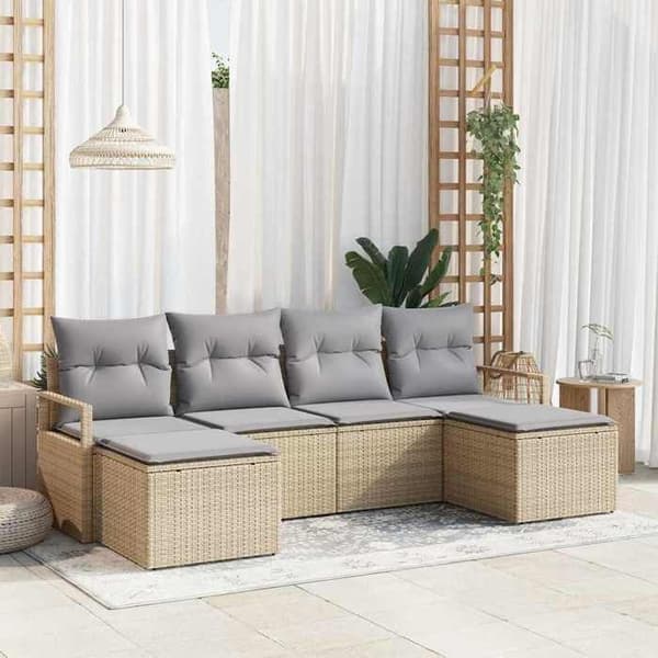 Maison Exclusive - 6 osan sohvasetti beige polyrottinki