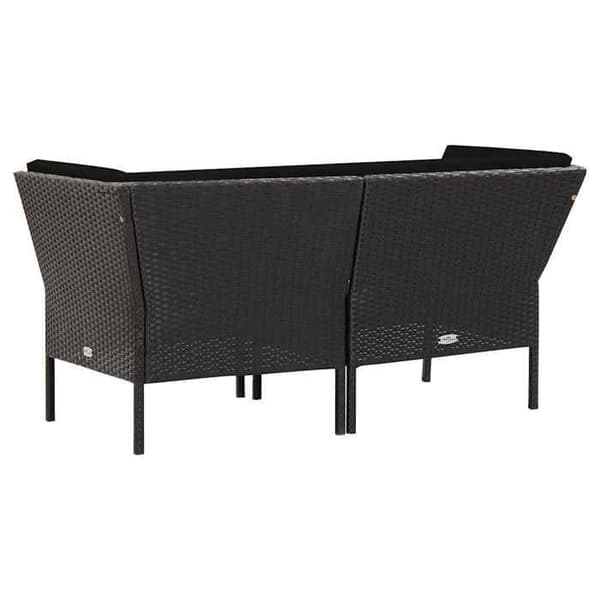 Maison Exclusive - Trädgårdsmöbler 6 delar med kuddar i svart flätad resin