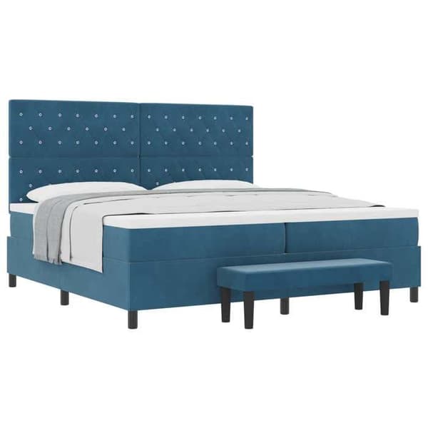 Maison Exclusive - Jousipatja tummansinisellä 200 x 200 cm sametilla Mörkblå