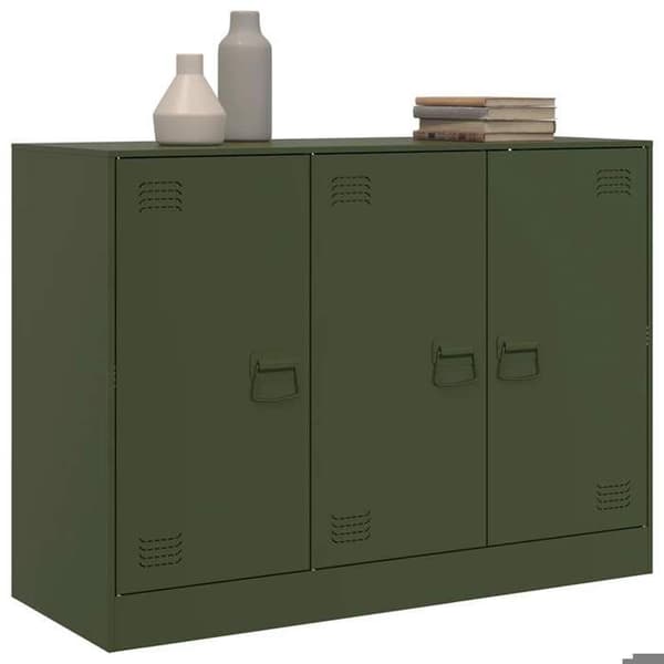 Maison Exclusive - Oliivinvihreä buffet 99x39x73 cm terästä