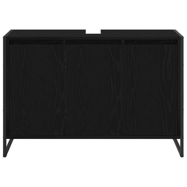 Maison Exclusive - Badeværelsesskab Sort eg 90 x 30 x 60 cm