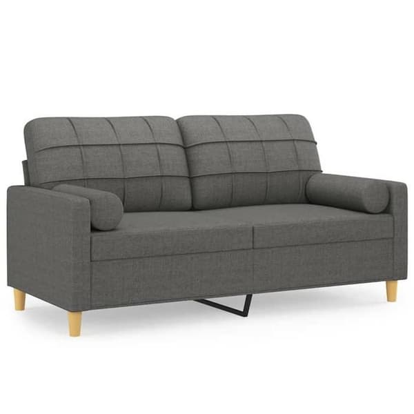 Soffa 2 platser - Maison Exclusive - Mörkgrå - Tyg 100% polyester - Robust metallram mörkgrå