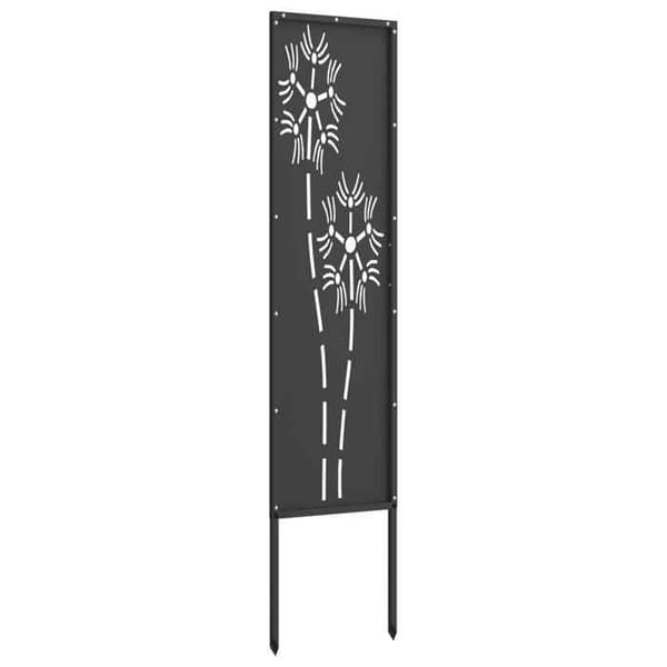 Trädgårdsskärm - EXKLUSIV HEM - Rektangulär - Svart - Matt stål - 32 x 140 cm Svart
