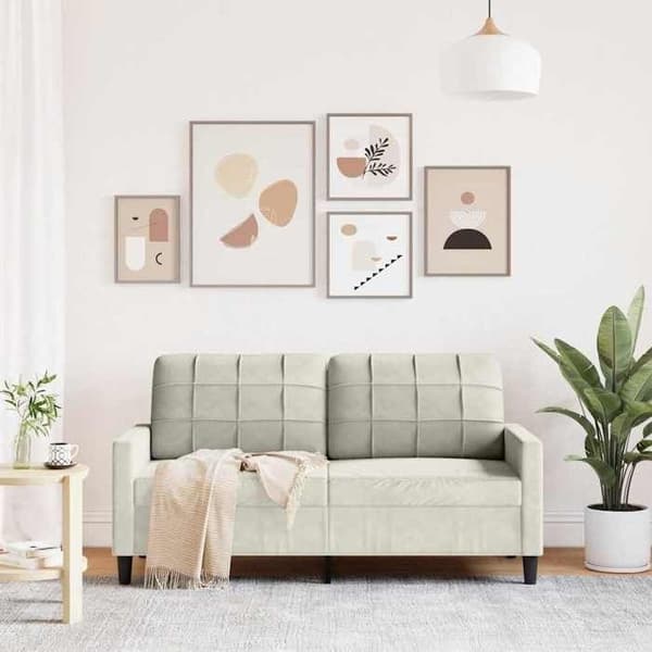 Maison Exclusive - Soffa 2-sits Creme 140 cm Sammet