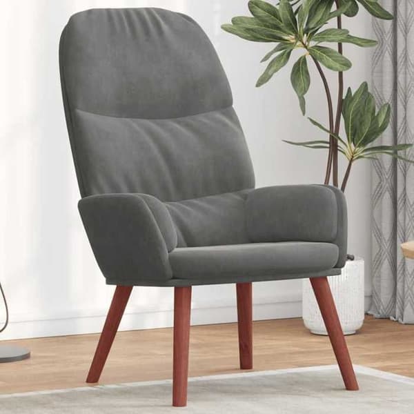 Maison Exclusive - Tummanharmaa samettinen nojatuoli