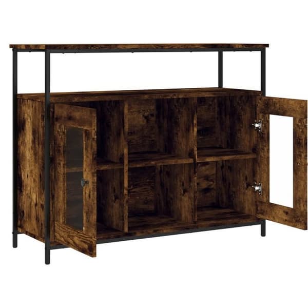 Maison Exclusive - Buffé ek rökig 100x35x80 cm ingenjörsträ