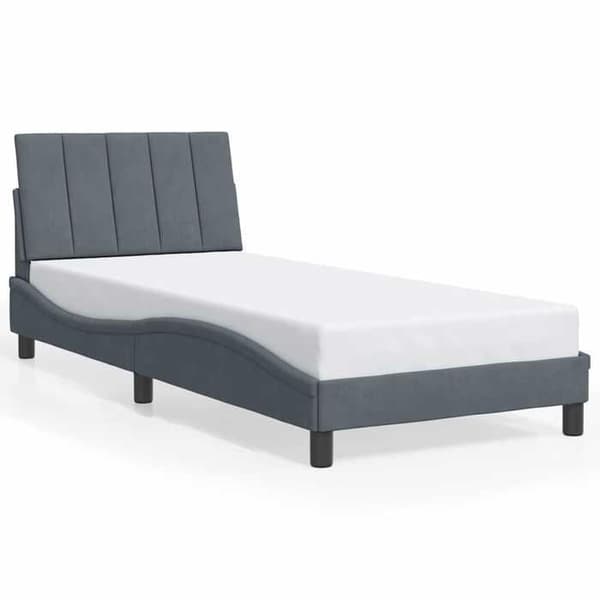 Maison Exclusive - Sängram utan madrass Hanko mörkgrå 90x200 cm sammet
