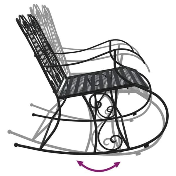 Gyngestol - Eksklusivt Hus - 2 pladser - 113 cm - Sort stål