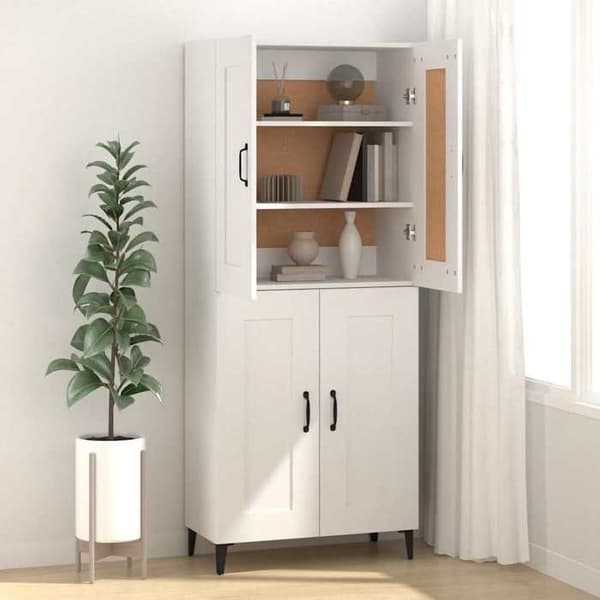 Maison Exclusive - Buffet Hvid 69,5x34x90 cm Ingeniørtræ