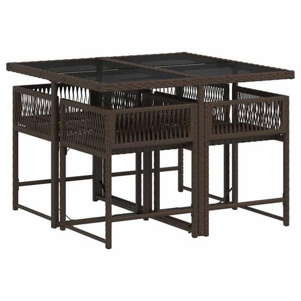 Maison Exclusive - 5-delt havemøbel sæt med brune poly rattan puder