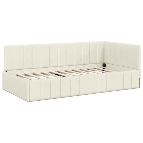 Maison Exclusive - Hörnsängram Creme 100 cm x 200 cm Sammet