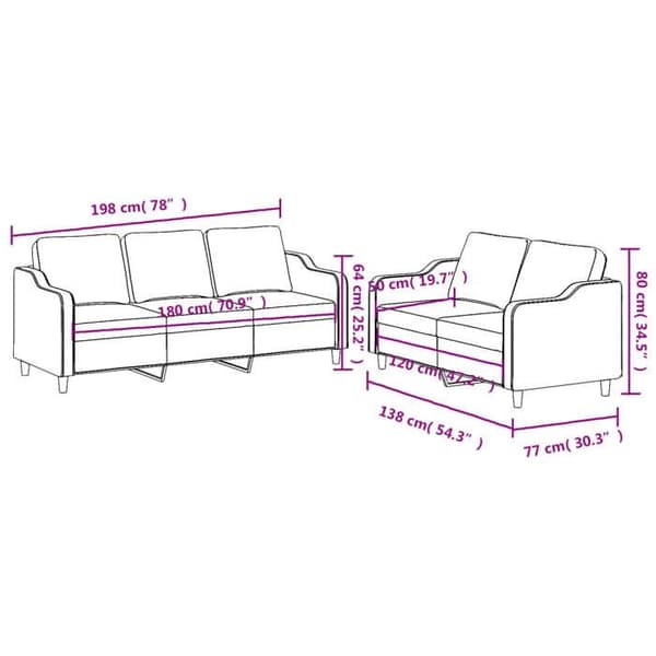 Maison Exclusive - Sæt af 2 sofaer med puder Taupe Stof