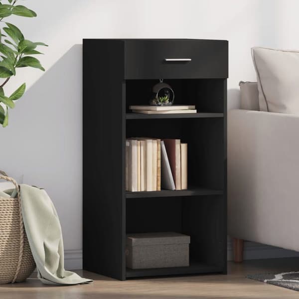 Buffet - EKSKLUSIVT HUS - 45x42,5x93 cm - Sort - Ingeniørtræ - 1 skuffe Svart