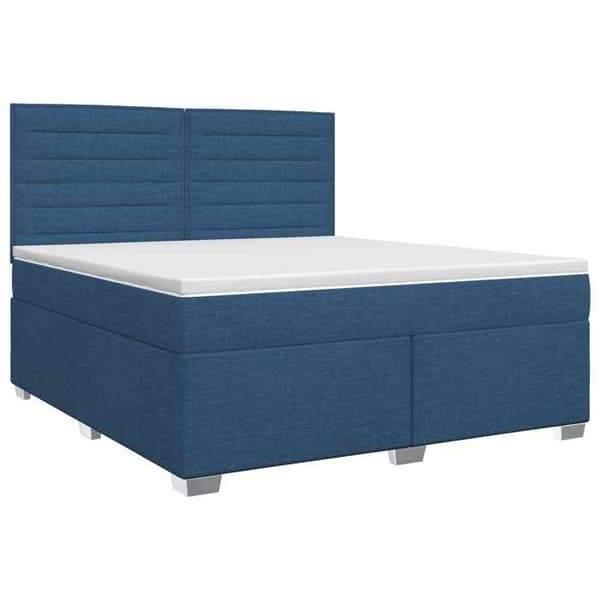Maison Exclusive - Boxspring seng med madras Blå 140 x 190 cm Stof