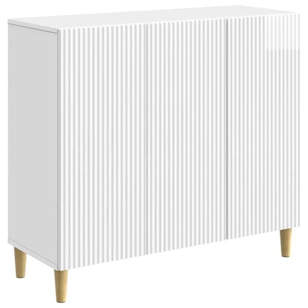 Maison Exclusive - Hvid glans buffet 89 x 34,5 x 80 cm Ingeniørtræ