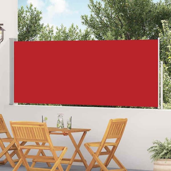 Maison Exclusive - Utdragbart sidotak för patio 117x514 cm Röd