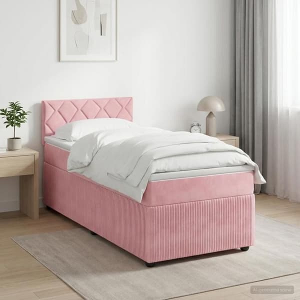 Maison Exclusive - Boxspring seng med Rose madras 100 x 200 cm Velour Ros