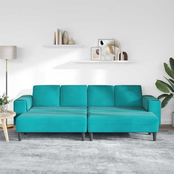 Soffa - EXKLUSIVT HEM - 3 delar - Turkos - Polyesteröverdrag - Nutida Turkos