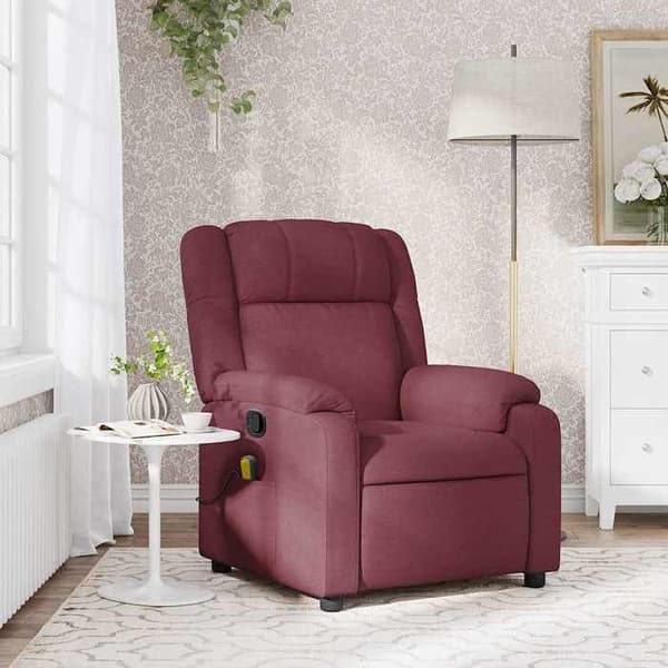 Maison Exclusive - Rød bordeaux massage stol med vippefunktion i stof