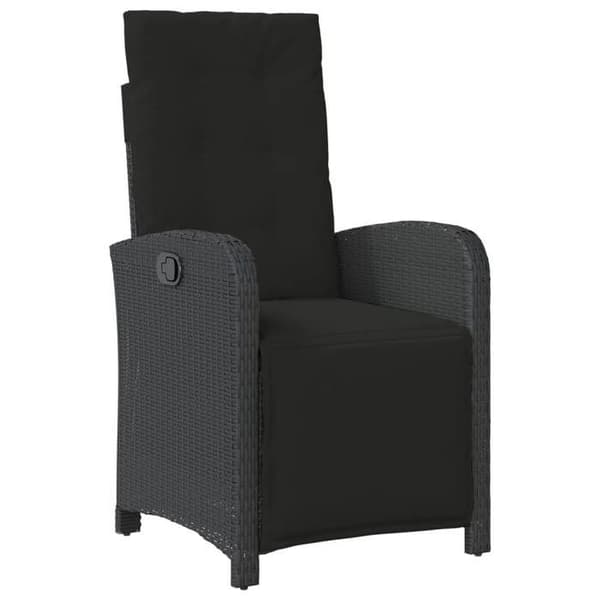 Maison Exclusive - Trädgårdsset 9 delar med svarta kuddar i flätad resin