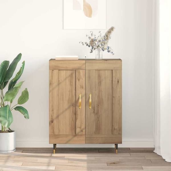 Maison Exclusive - Buffet i håndlavet egetræ 69,5 x 34 x 90 cm Ingeniørtræ