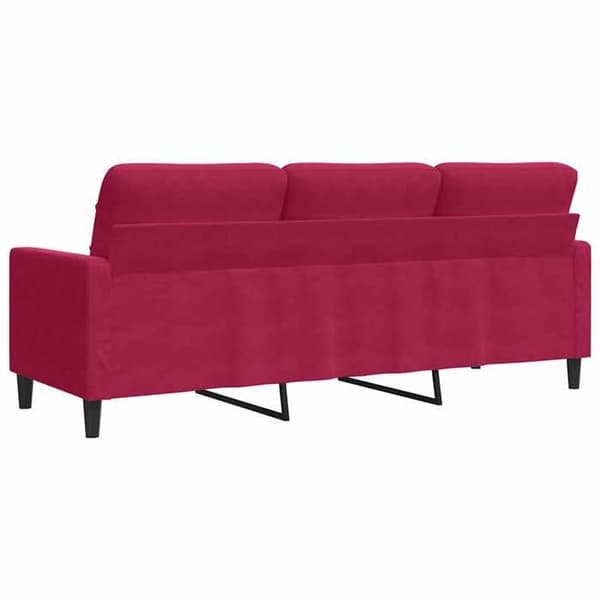 Maison Exclusive - Soffa 3-sits Röd vinröd 180 cm Sammet