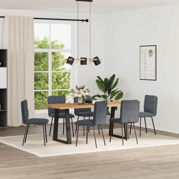 Maison Exclusive - Ruokatuolit 6 kpl tummanharmaata samettia Mörkgrå