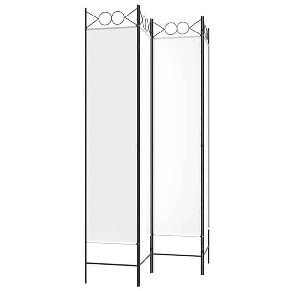 Maison Exclusive - Avskiljande vägg 4 paneler Vit 160x200 cm Tyg Vit