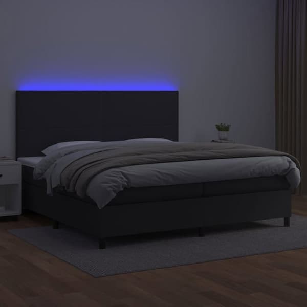 Maison Exclusive - Sengebunde med madras og LED Sort 200x200 cm